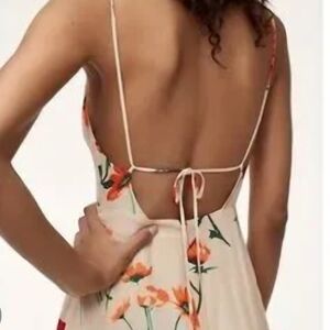 Wilfred Creneau Floral Midi Dress. Strappy ARITZIA CREAM.